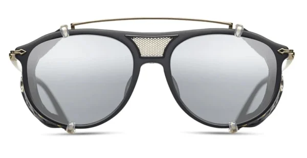 Matsuda m2031 matte black with silver mirror sunglasses